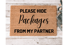 Please Hide Packages From My Partner - The Welcome DoorMat